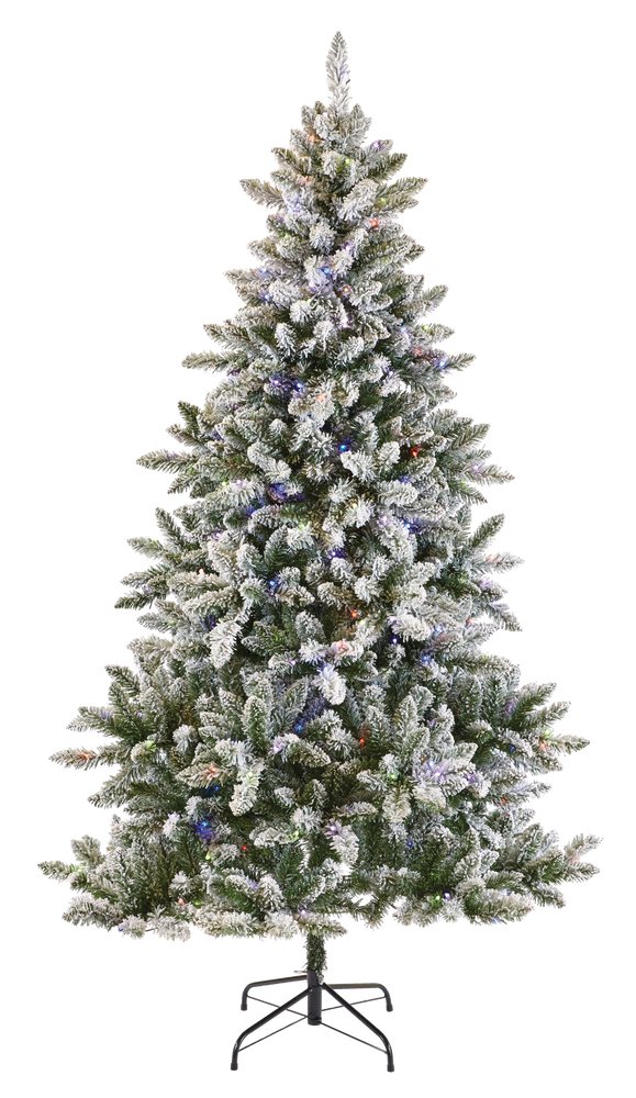 color changing flocked christmas tree