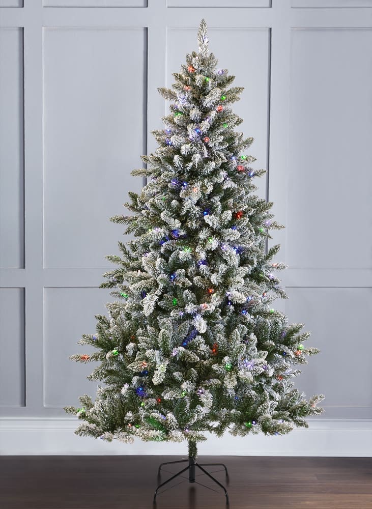 color changing flocked christmas tree