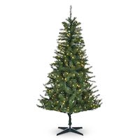 For Living Inglis - Sapin de Noël illuminé avec support, 250 ampoules incandescentes, 6,5 pi Front_Flat
