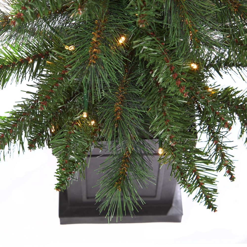 NOMA PreLit Farrow Potted Christmas Tree, Battery Operated, 35 LED
