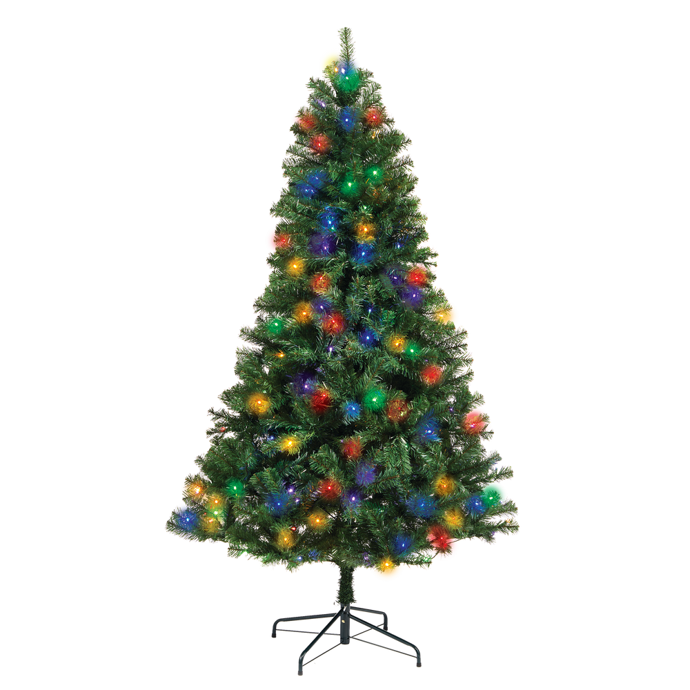 Noma Pre-lit Mariposa Christmas Tree With Garland, 200 Colour-changing 