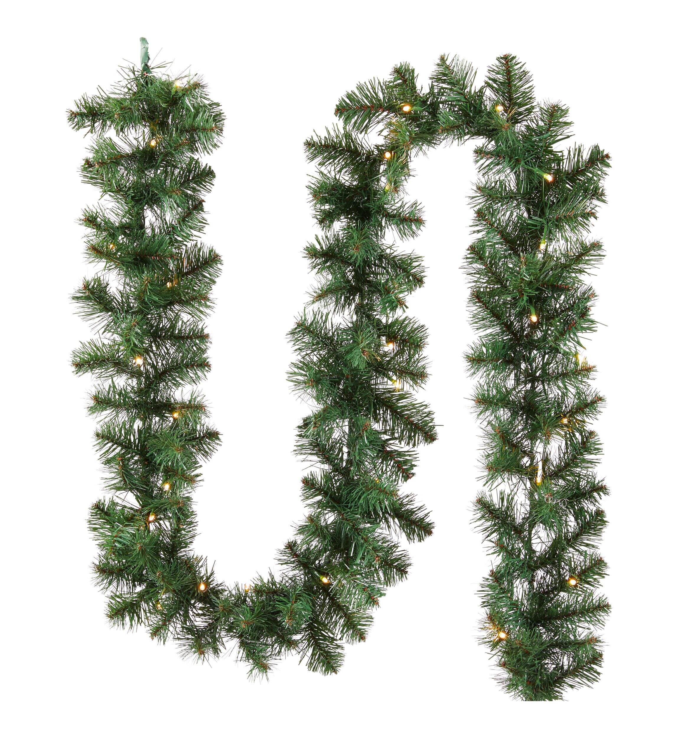 NOMA Pre-Lit Mariposa Christmas Tree with Garland, 200 Colour-Changing LED Lights, 6.5-ft Front_Flat