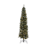 NOMA Pre-Lit Boulevard Pencil Christmas Tree with Lights, 200 LED Lights, 7-ft Front_Flat