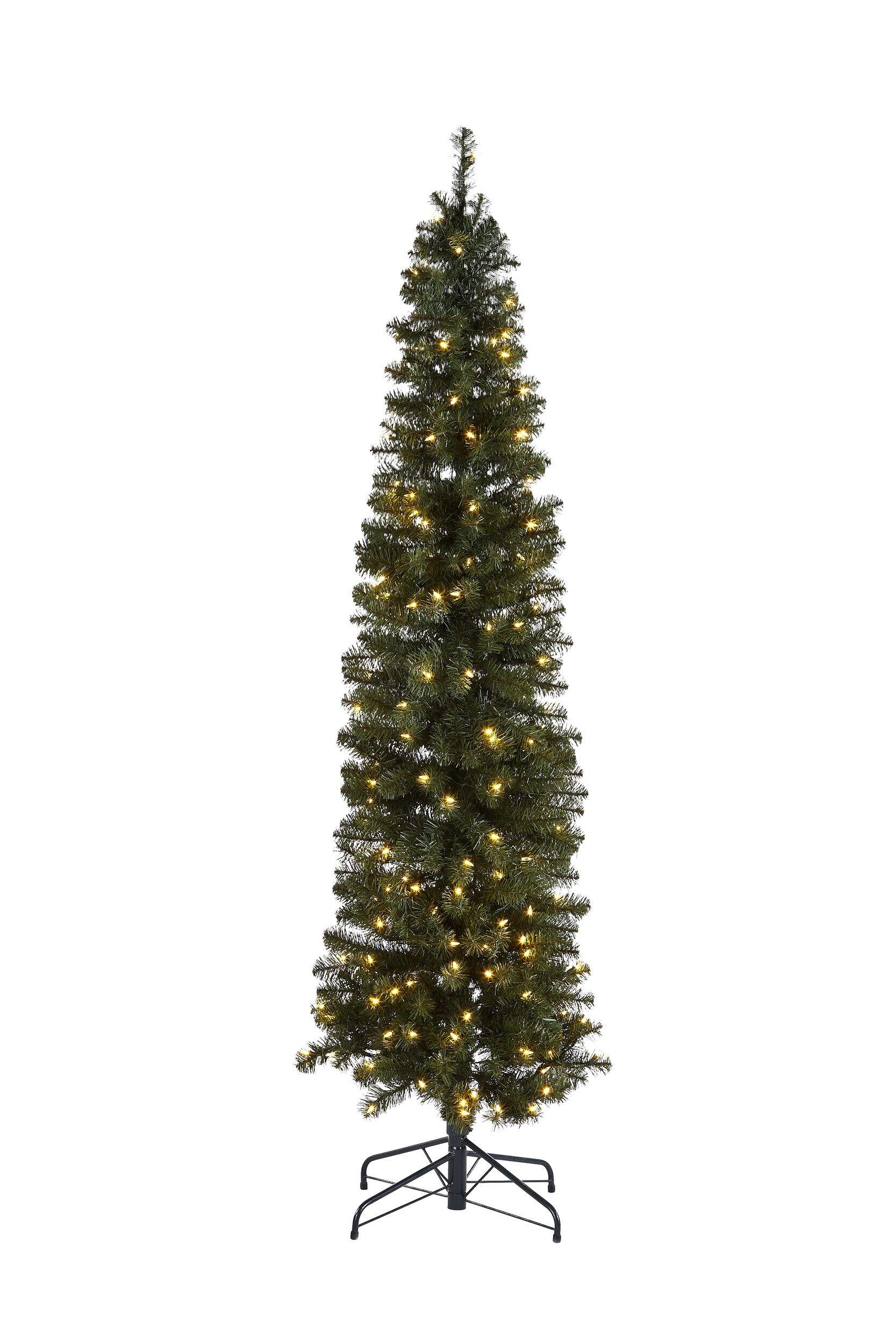 NOMA Pre-Lit Boulevard Pencil Christmas Tree with Lights, 200 LED Lights, 7-ft Front_Flat