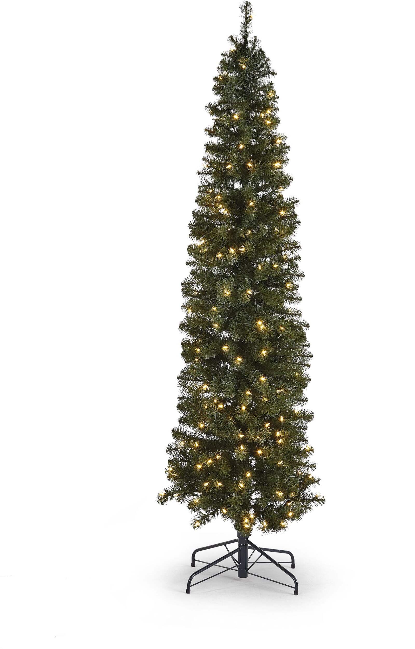 NOMA PreLit Boulevard Pencil Christmas Tree with Tree Stand, 200 LED Lights, 7ft Canadian Tire