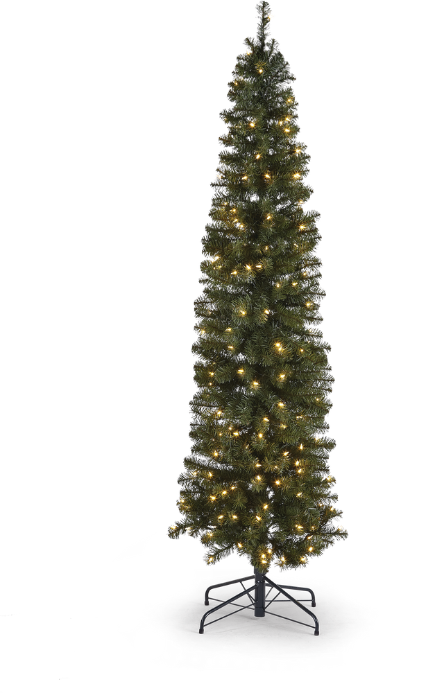 NOMA PreLit Boulevard Pencil Christmas Tree with Tree Stand, 200 LED