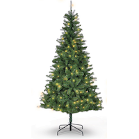 NOMA Brunswick - Sapin de Noël illuminé avec support, 250 ampoules à DEL, blanc chaud, 7 pi Front_Flat