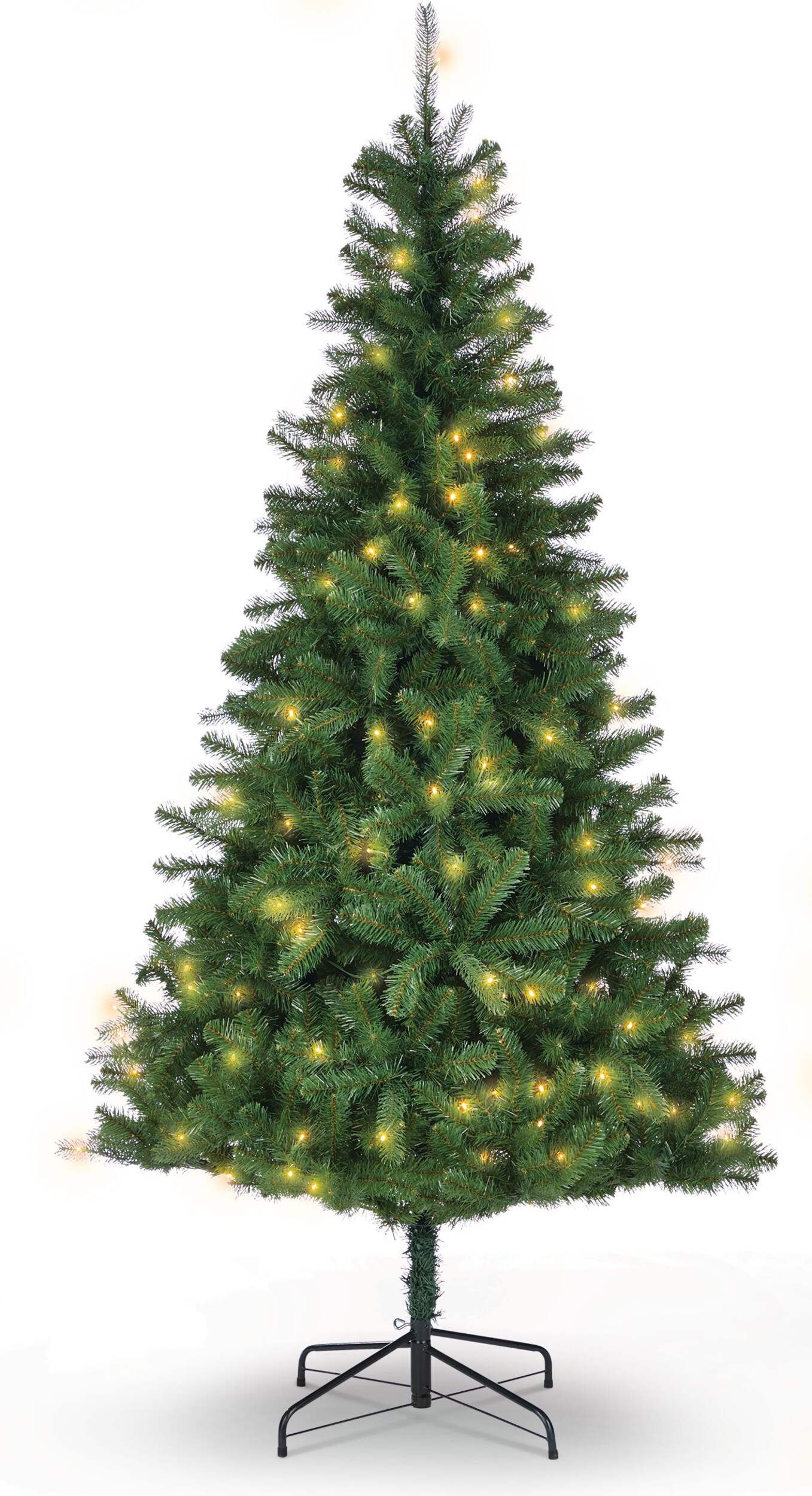 NOMA Pre-Lit Brunswick Christmas Tree with Tree Stand, 250 White LED Lights, 7-ft Front_Flat
