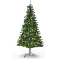 NOMA Pre-Lit Brunswick Christmas Tree with Tree Stand, 250 White LED Lights, 7-ft Front_Flat