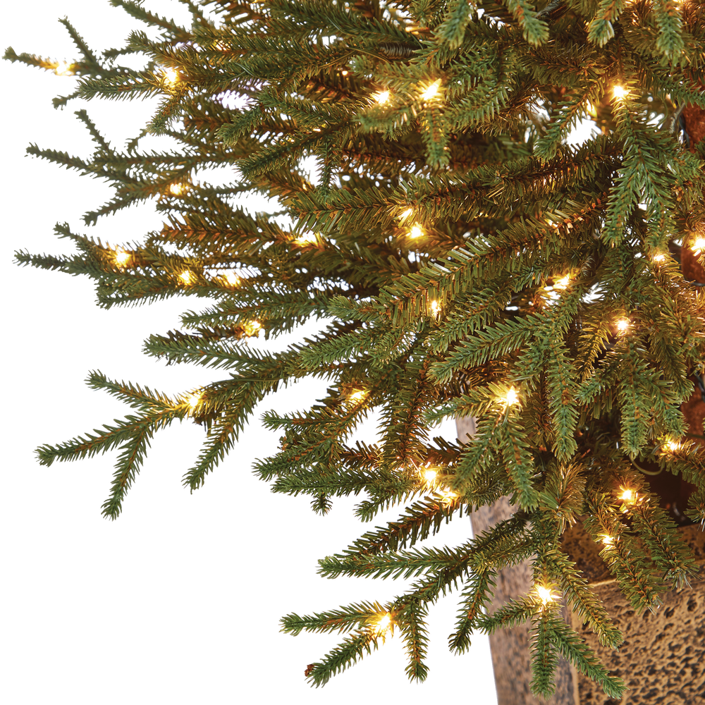 NOMA PreLit Potted Christmas Tree, 300 MicroBrite LED Lights, 5ft