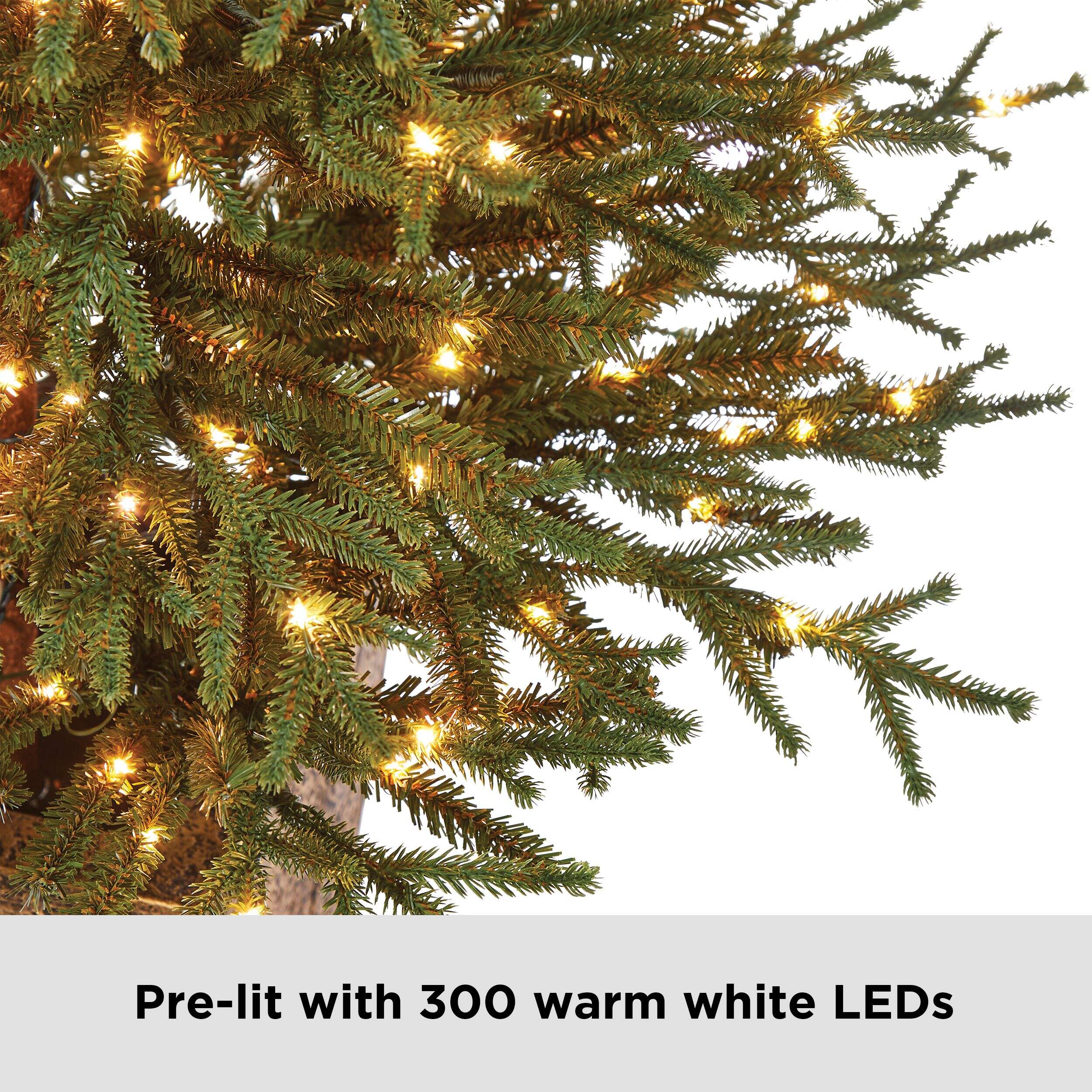 NOMA PreLit Potted Christmas Tree, 300 MicroBrite LED Lights, 5ft
