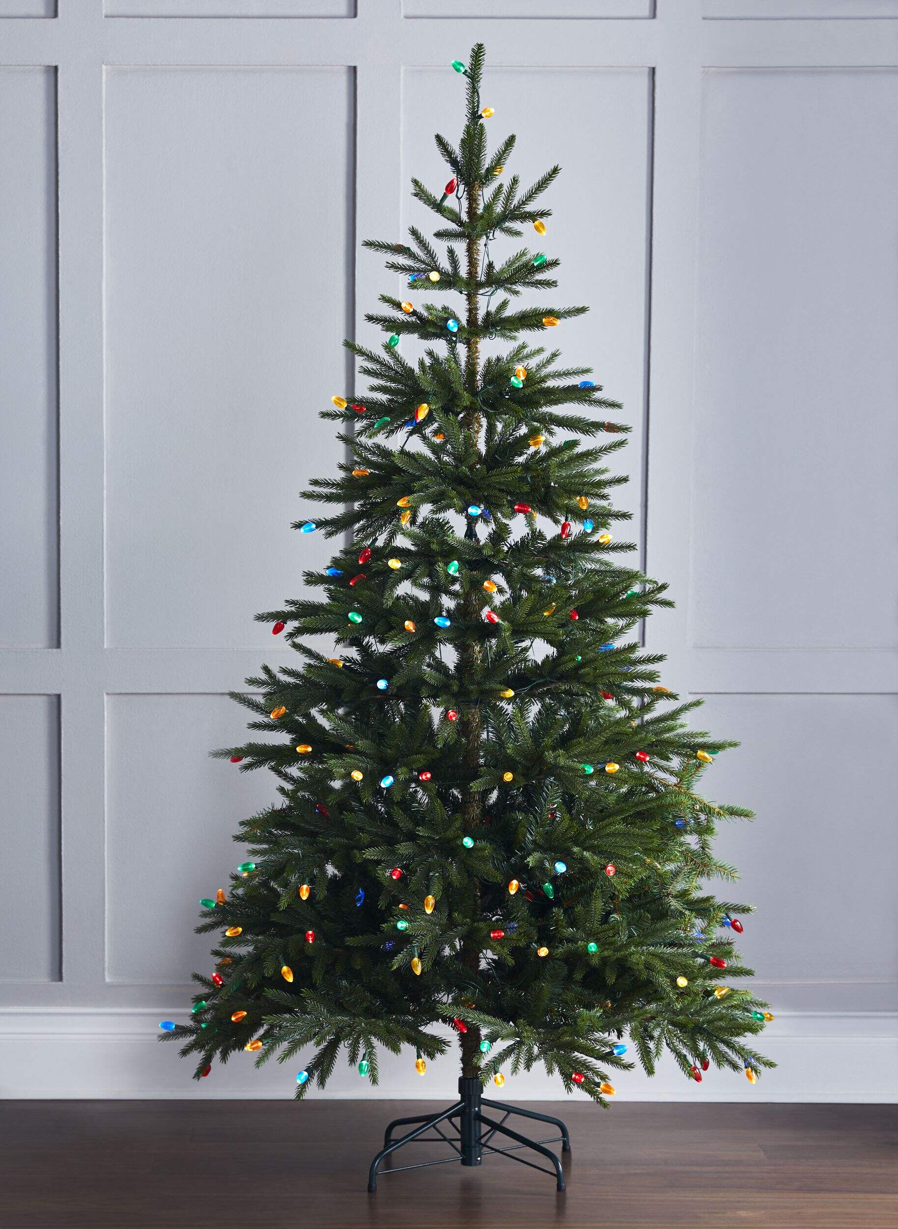 NOMA PreLit Heritage Christmas Tree with Tree Stand, 250 LED Multi