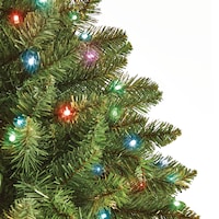 NOMA Pre-Lit Dresden Christmas Tree with Tree Stand, 450 Colour-Changing LED Lights, 7-ft CloseUp