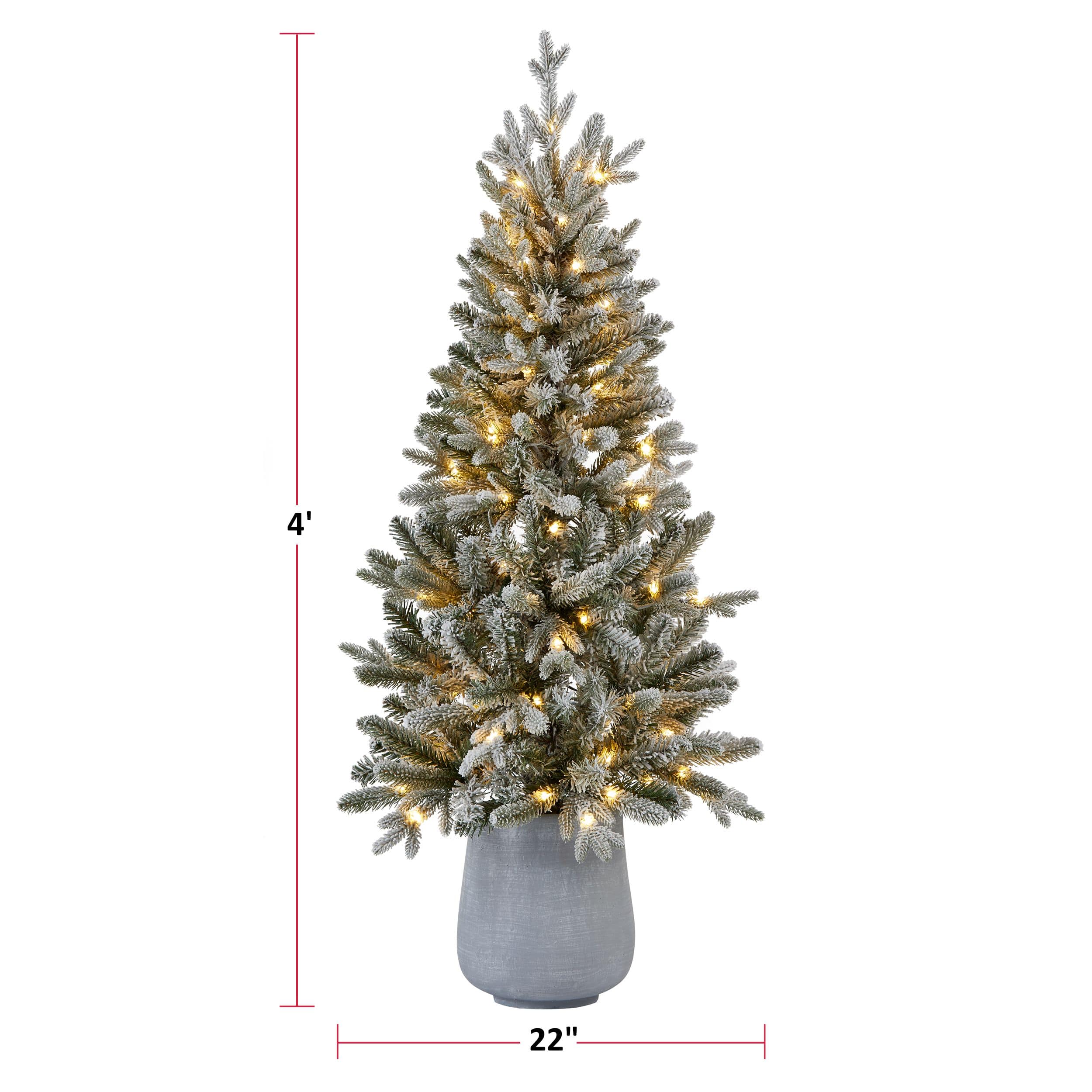 NOMA Pre-Lit Halston Potted Christmas Tree, 100 Colour-Changing LED Lights,  4-ft