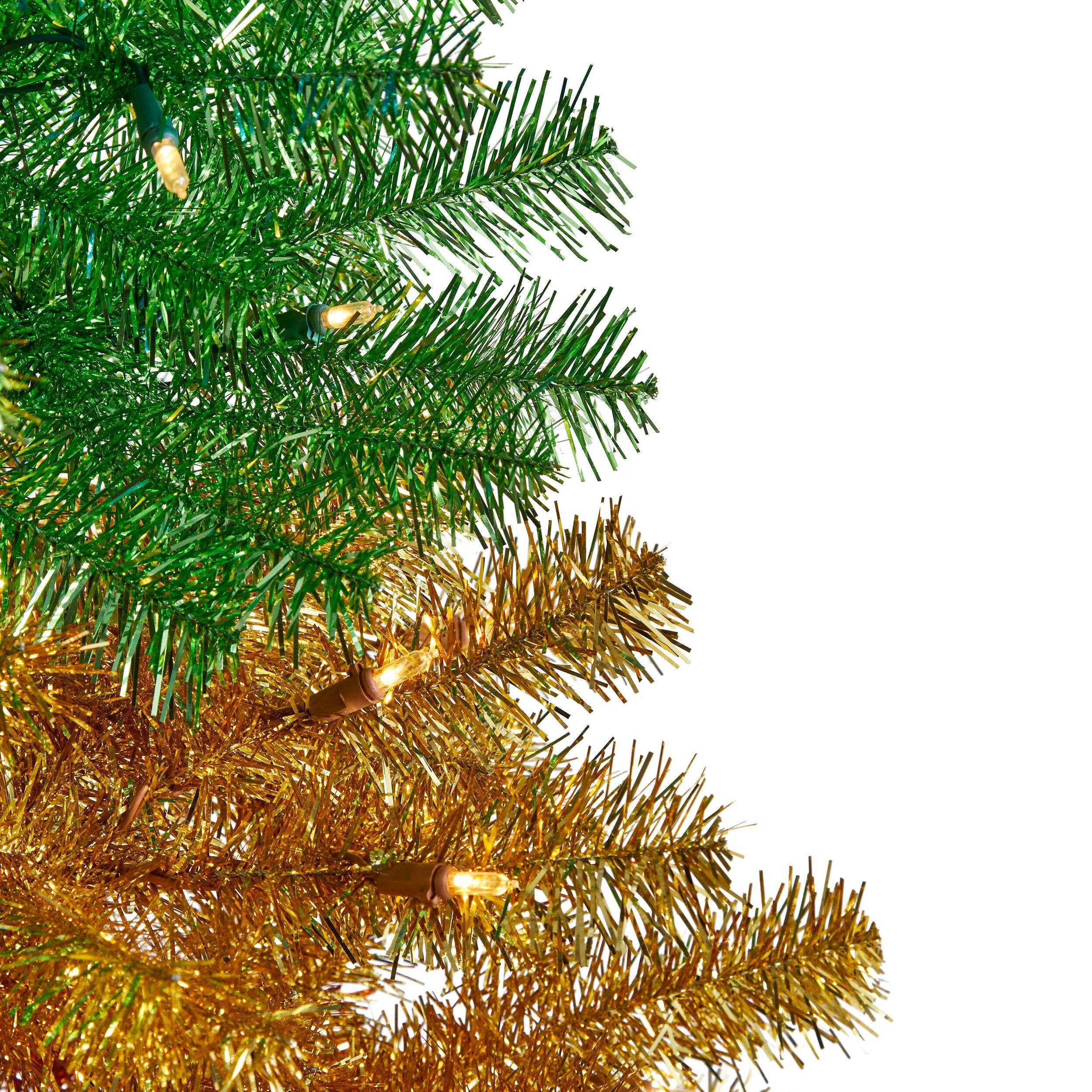 For Living Rainbow - Sapin de Noël illuminé avec support, 350 ampoules à DEL, 7 pi CloseUp