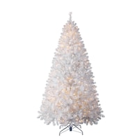 NOMA Pre-Lit Colour-Changing Glacial Christmas Tree with Tree Stand, 600 LED lights, 7-ft Front_Flat