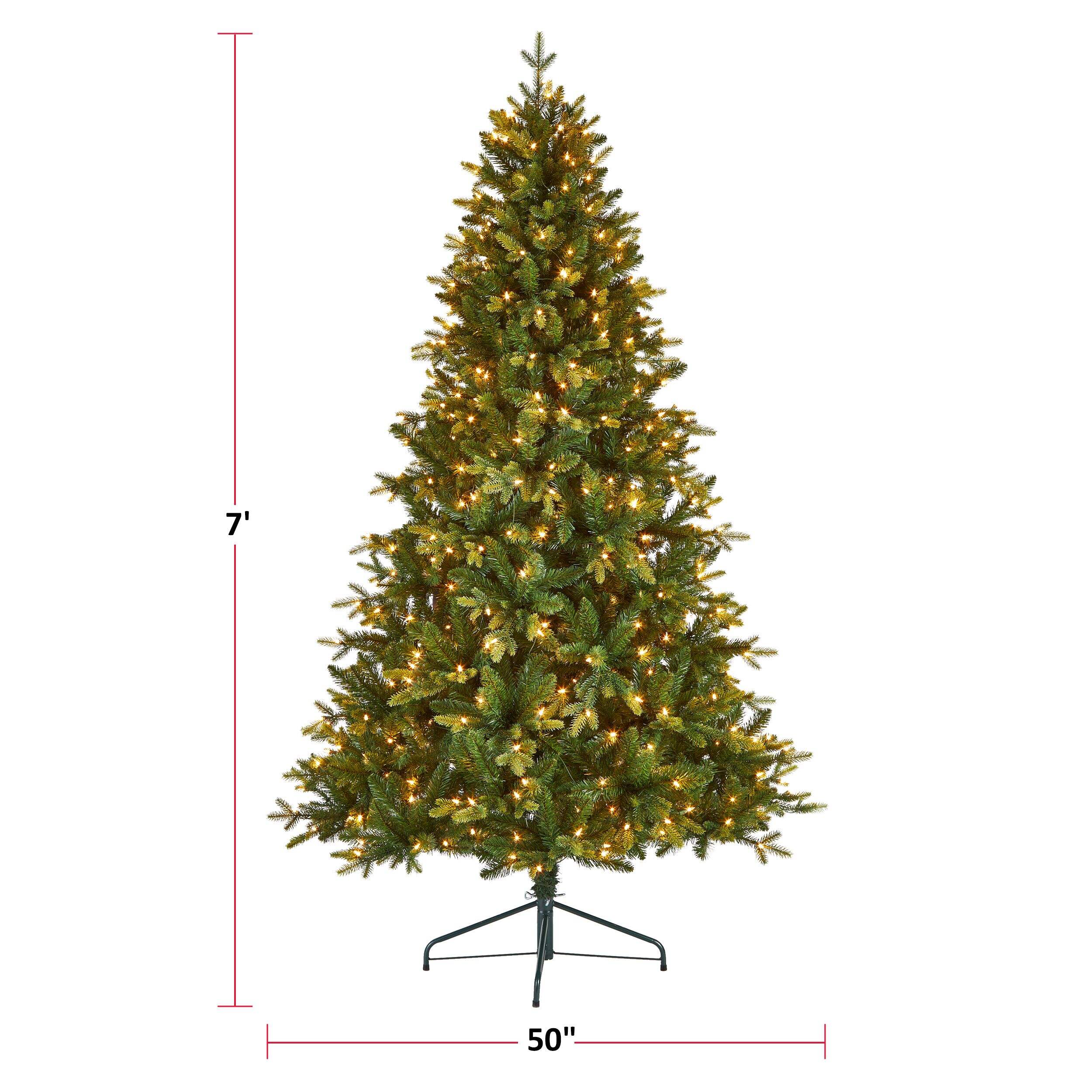NOMA PreLit Kensington Christmas Tree with Tree Stand, 450 Incandescent Lights, Green, 7ft
