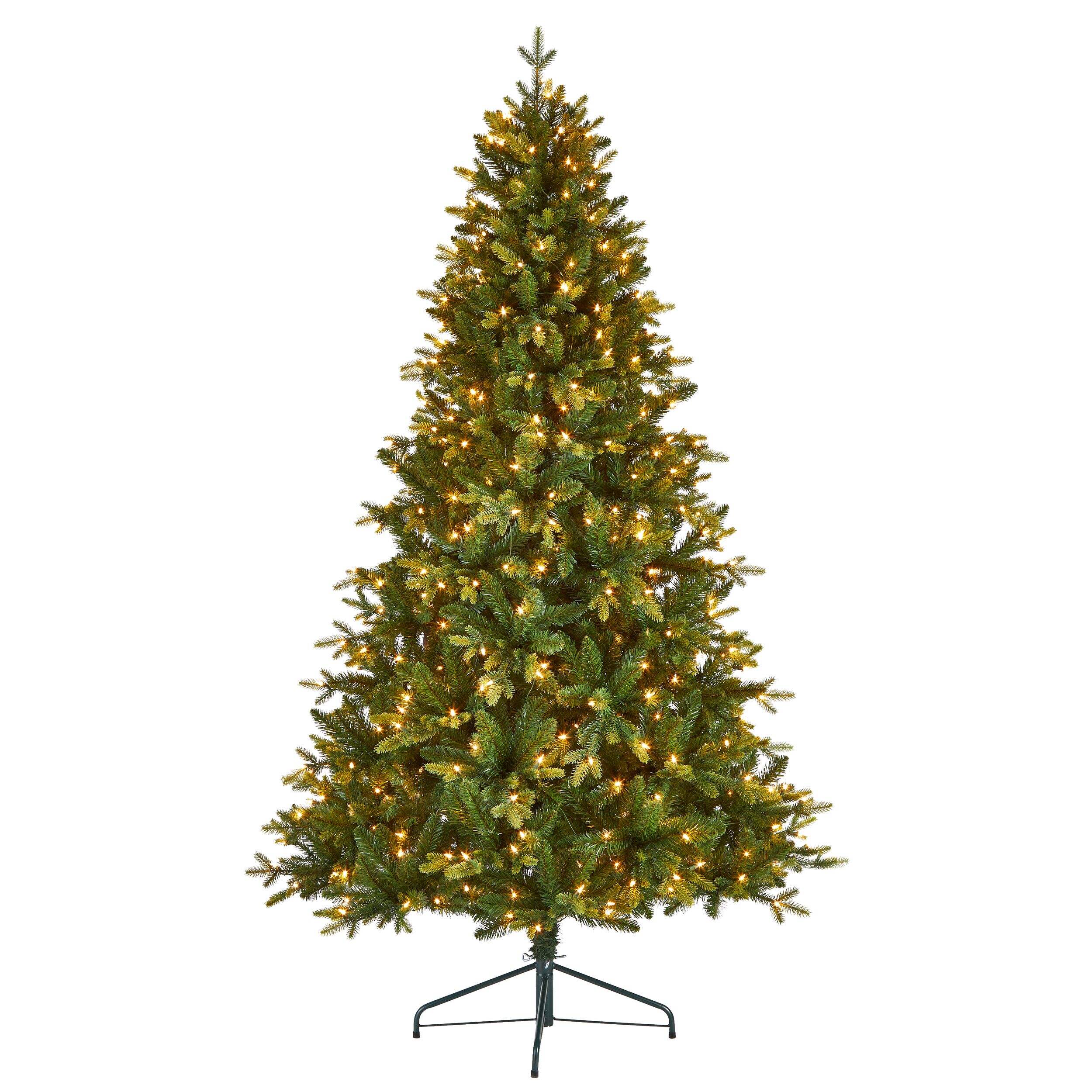 NOMA Pre-Lit Kensington Christmas Tree with Tree Stand, 450 Incandescent Lights, Green, 7-ft Front_Flat