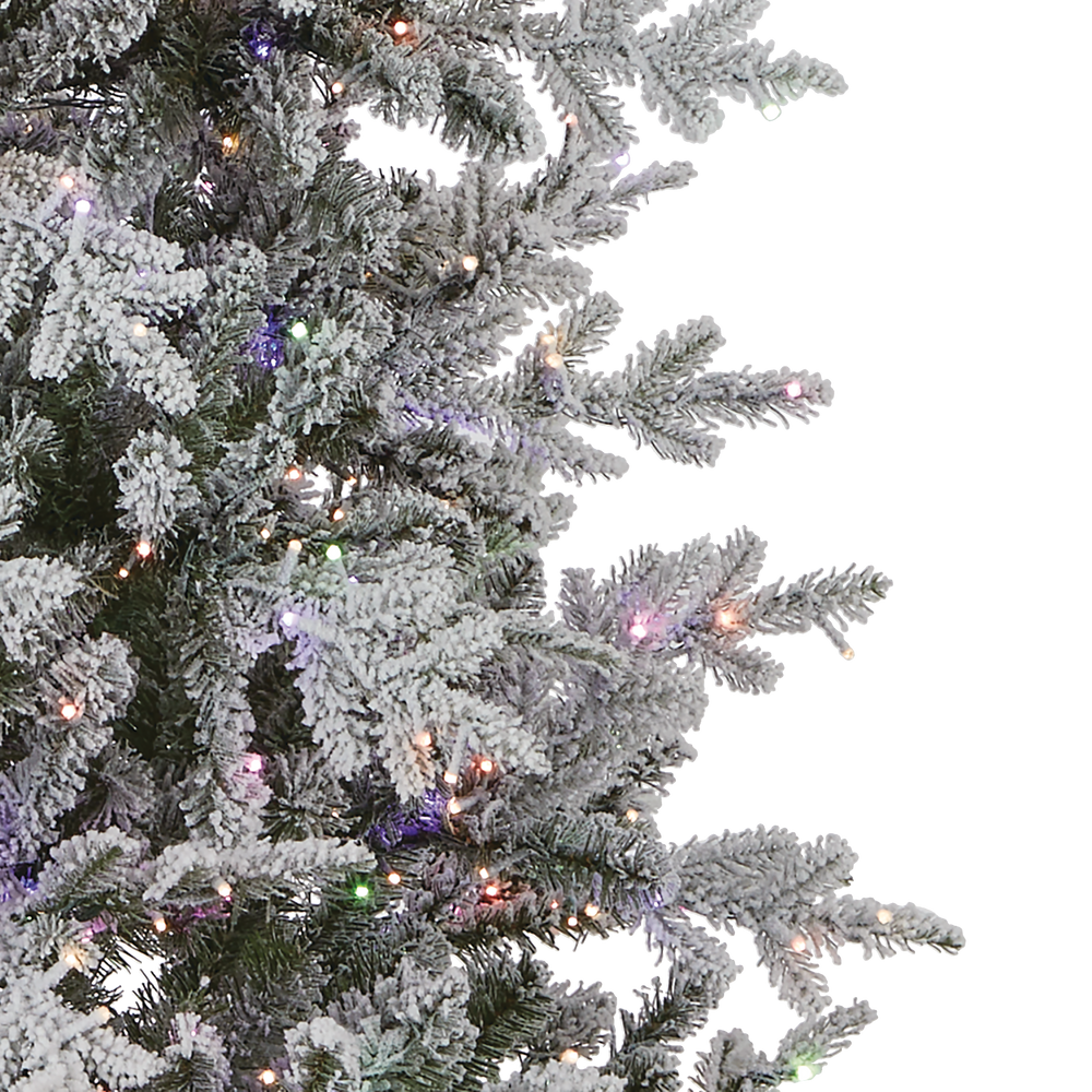 NOMA Glisten PreLit LED Flocked Christmas Tree, ColourChanging Lights