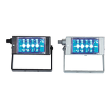 Lumières stroboscopiques miniatures à DEL Gemmy, argenté, 11 cm, options d'éclairage extérieur blanc et noir pour l'Halloween Front_Flat