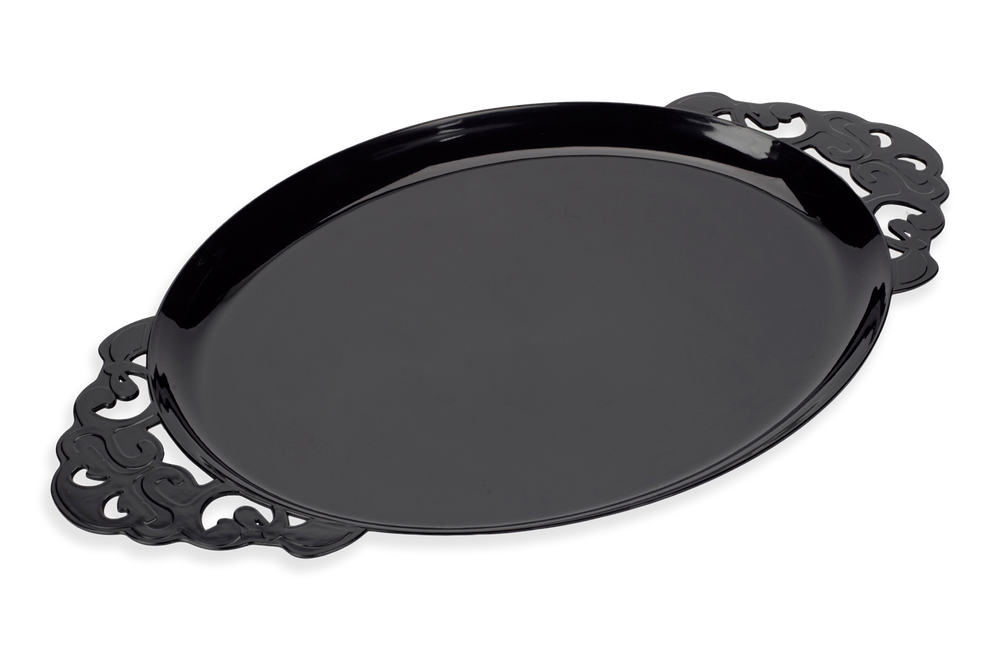 Plastic Round Serving Tray, Black Canadian Tire