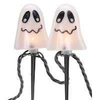 Piquets de jardin lumineux à DEL For Living, fantôme, noir/blanc, 11-5/16 po, paq. 10, décorations d'extérieur pour l'Halloween