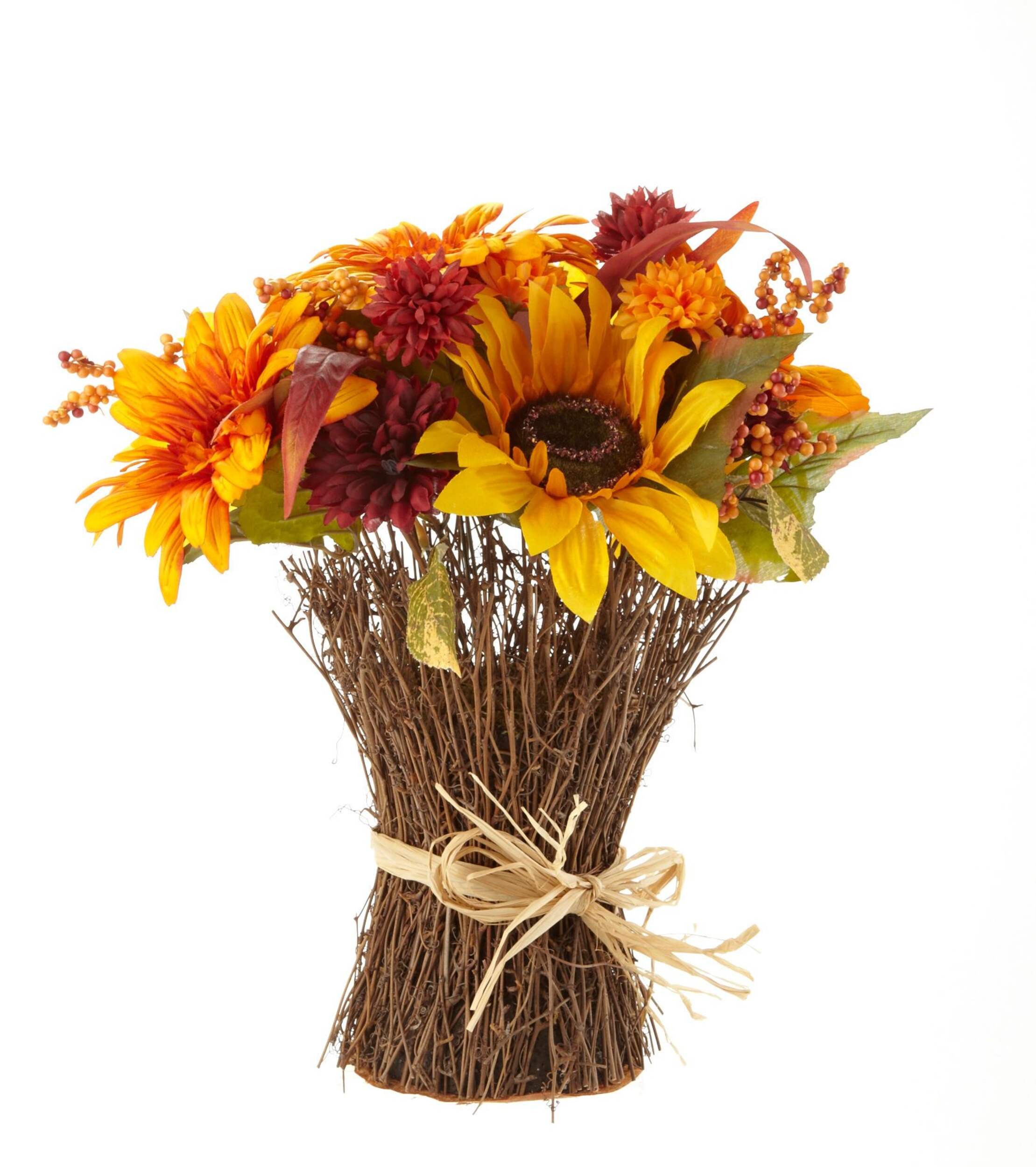 Tournesol, chrysanthèmes et baies d'automne Front_Flat