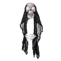 Squelette d'Halloween sortant de terre Front_Flat