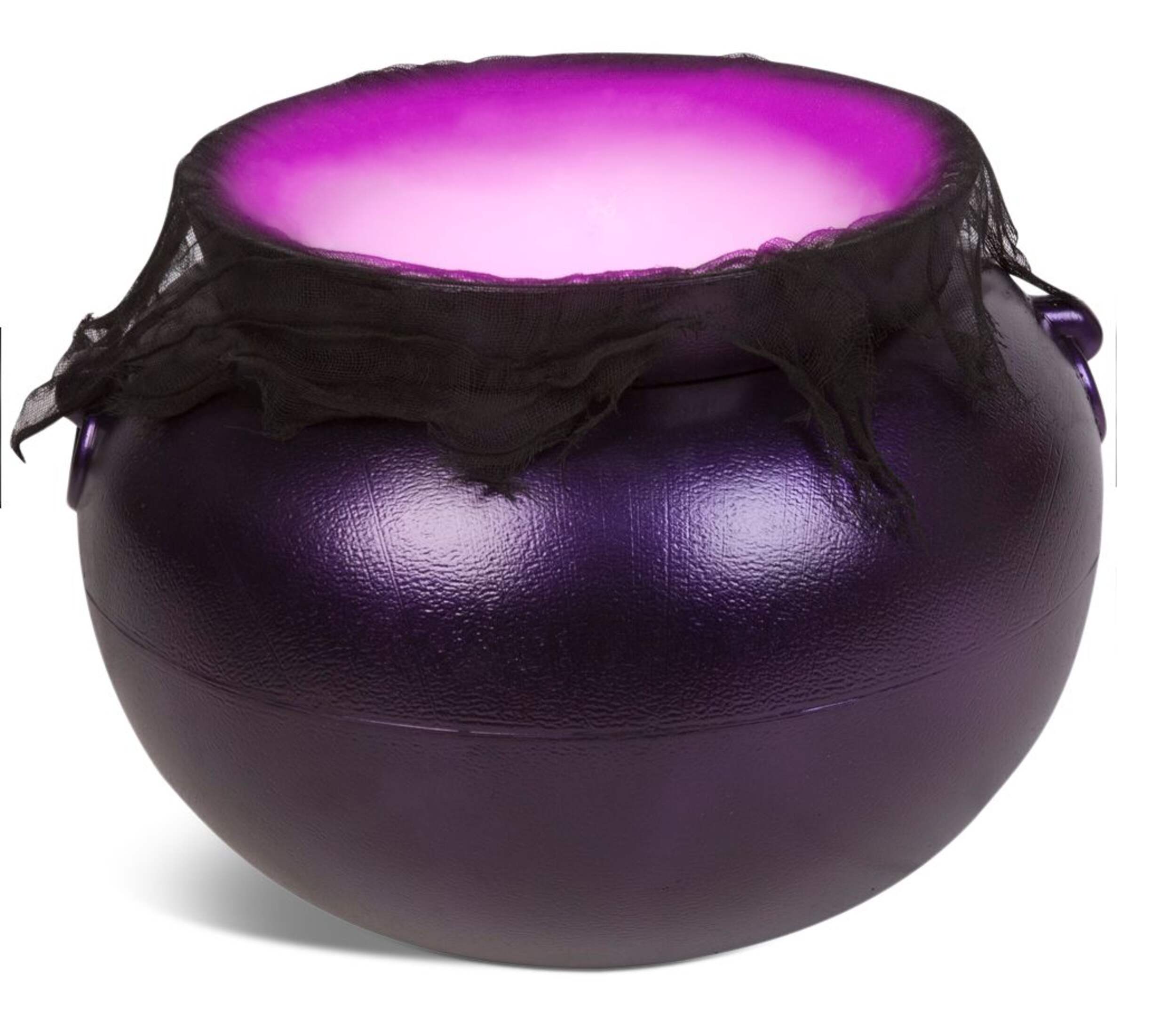 Gemmy Animated Metallic Misting Cauldron, Black/Purple, 17-in (43 cm), Light Activated Indoor/Outdoor Decoration for Halloween Front_Elevated