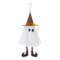 For Living Ghost Hanging Prop, White, 28-in, Indoor/Outdoor Decoration for Halloween Front_Flat