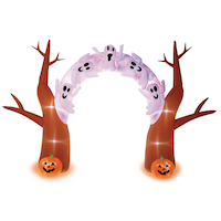 For Living Ghosts & Jack-O’-Lantern Pumpkins LED Light-Up Airblown Inflatable Tree Archway, 8-ft Front_Elevated