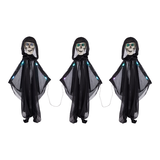 For Living Grim Reaper LED Light-Up Yard Stakes, Black Colour Changing, 19-in, 3-pk, Outdoor Decoration for Halloween Front_Flat