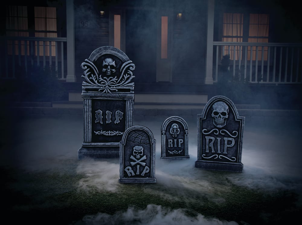 For Living Tombstones Kit with Stakes, Scary Graveyard Halloween ...