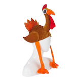 Chapeau de dinde en peluche, brun/orange, taille unique, accessoire à porter pour l'Action de grâce Front_Three_Fourths_Angled_Right