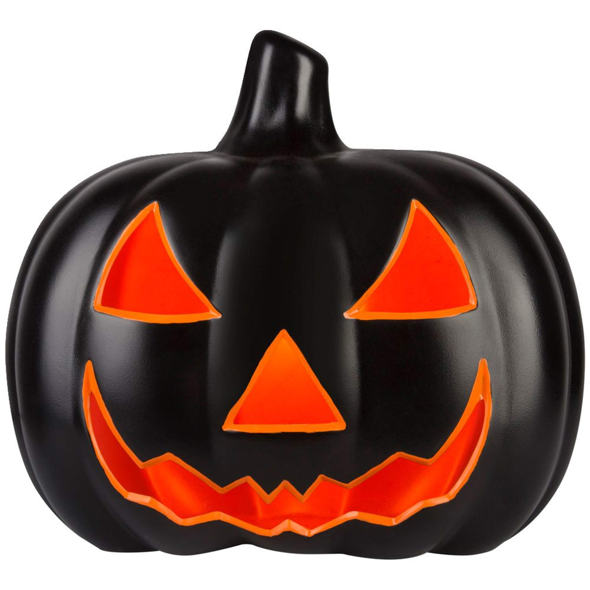 Moule de soufflage de citrouille d'Halloween Gemmy, 17 po, noir/orange Front_Flat