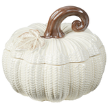 CANVAS Ceramic Pumpkin Container with Wheat Texture, 18-cm Front_Elevated