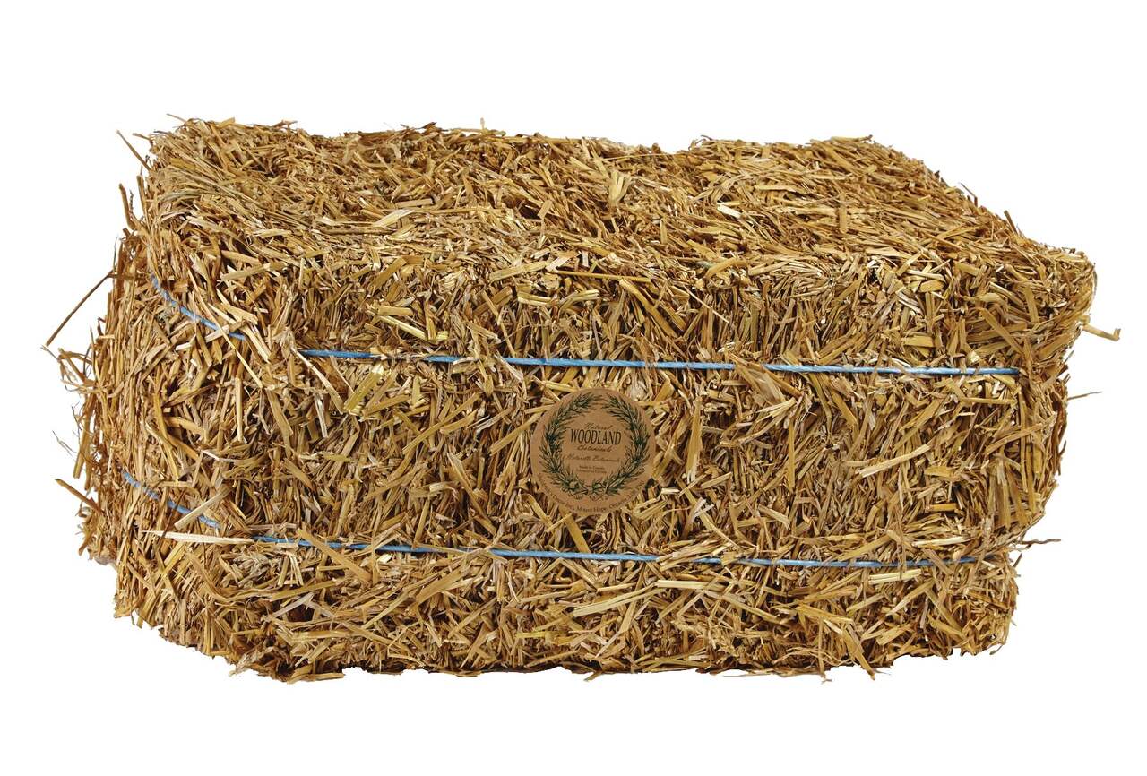 Large Bale of Hay, Beige, 9-in, Indoor/Outdoor Decoration for Fall