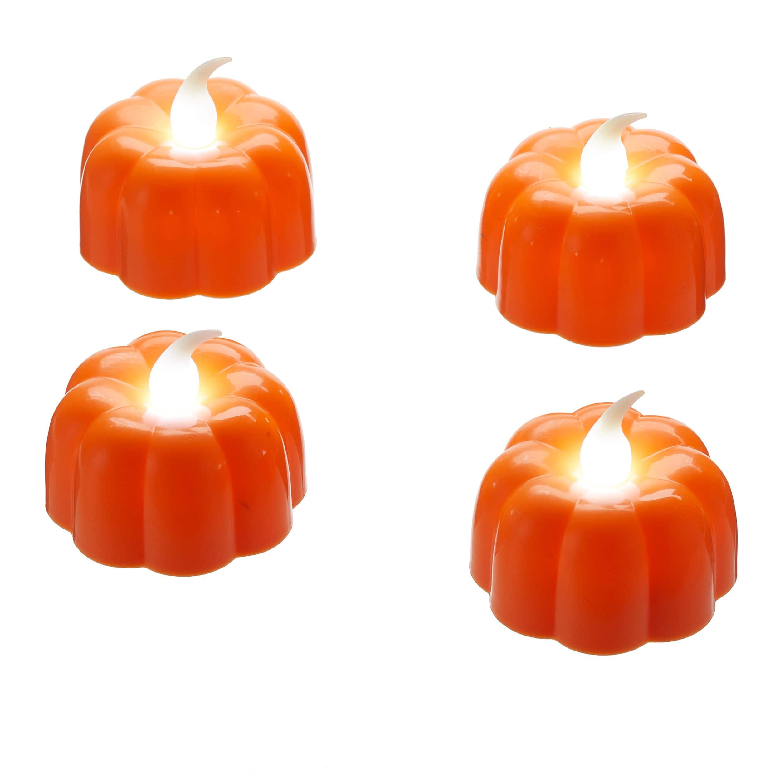 For Living LED Light-Up Flameless Pumpkin Tea Light Candles