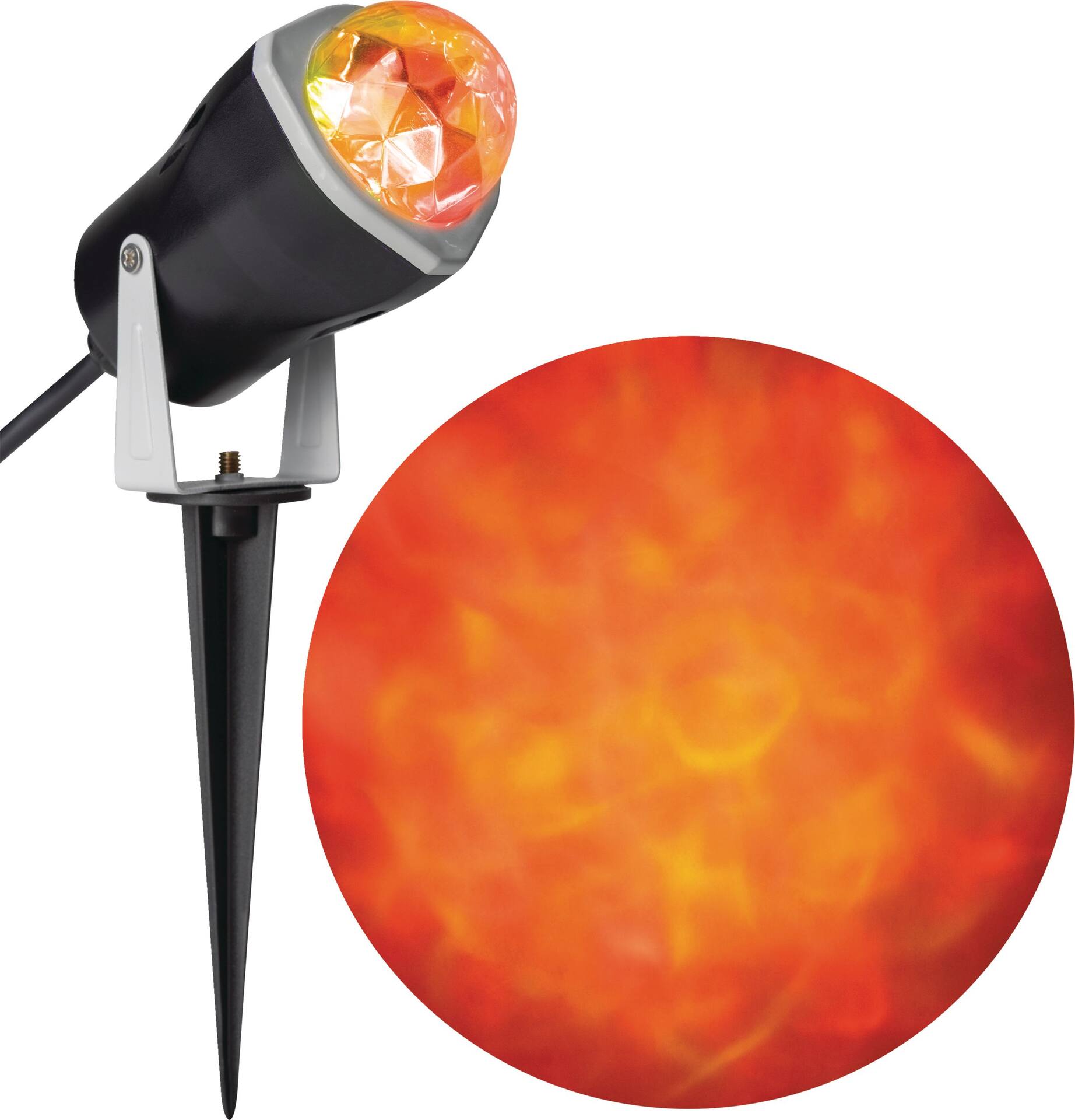 Gemmy Lightshow Fire Ice Spotlight Orange 2.5 in Indoor