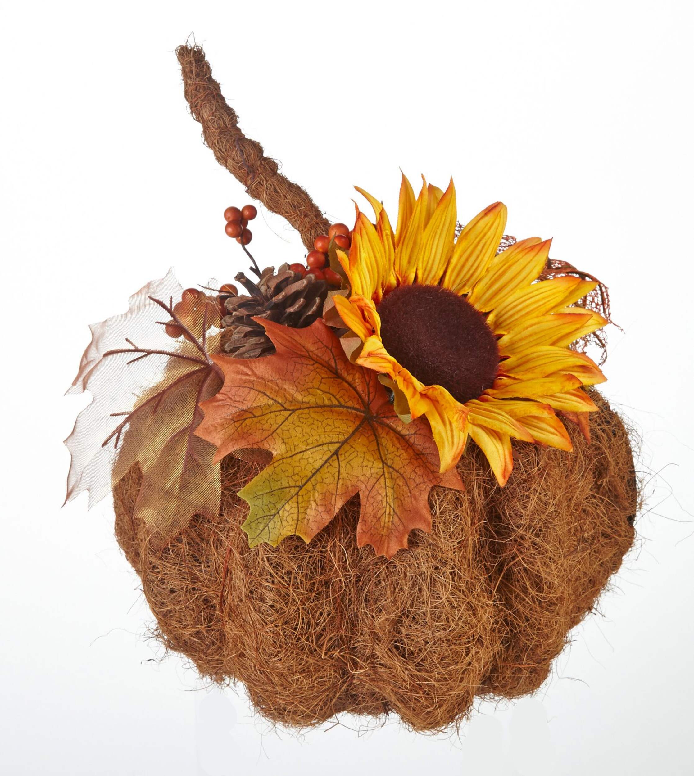 Moss Pumpkins with Maple Leaves Front_Elevated