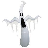 For Living Ghost LED Light-Up Airblown Inflatable, White Colour Changing , 12-ft, Self Inflating Outdoor Decoration for Halloween Front_Flat