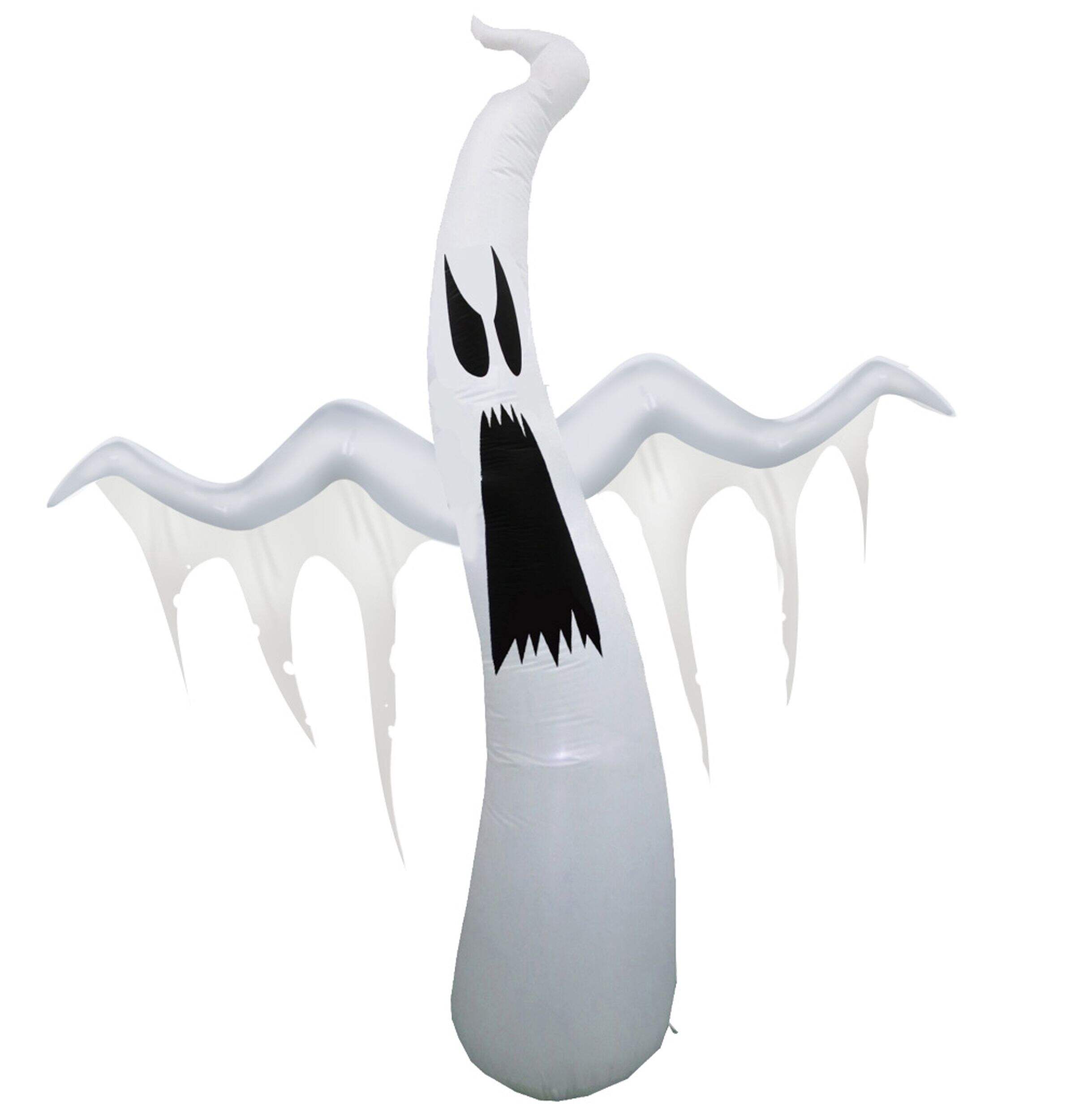 For Living Ghost LED Light-Up Airblown Inflatable, White Colour Changing , 12-ft, Self Inflating Outdoor Decoration for Halloween Front_Flat