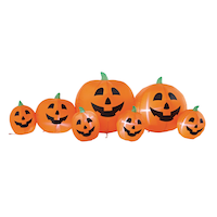 For Living Jack-O'-Lantern LED Light-Up Airblow Inflatable Pumpkin Patch with Stakes, Orange, 8-ft, Self Inflating Outdoor Decoration for Halloween Front_Flat