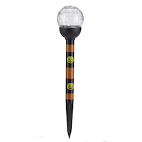 For Living LED Crackle Light Fusion Solar Yard Stake with Battery, Orange/Black Striped Colour Changing, 15-in, Outdoor Decoration for Halloween Front_Flat