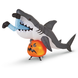 Airblown Inflatable Shark Snack with Moving head, LED Lights for Halloween, White, 9-ft Front_Angled_Left