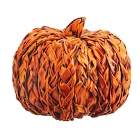 CANVAS Woven Tabletop Pumpkin, Orange, 10-in, Indoor Decoration for Fall Front_Elevated