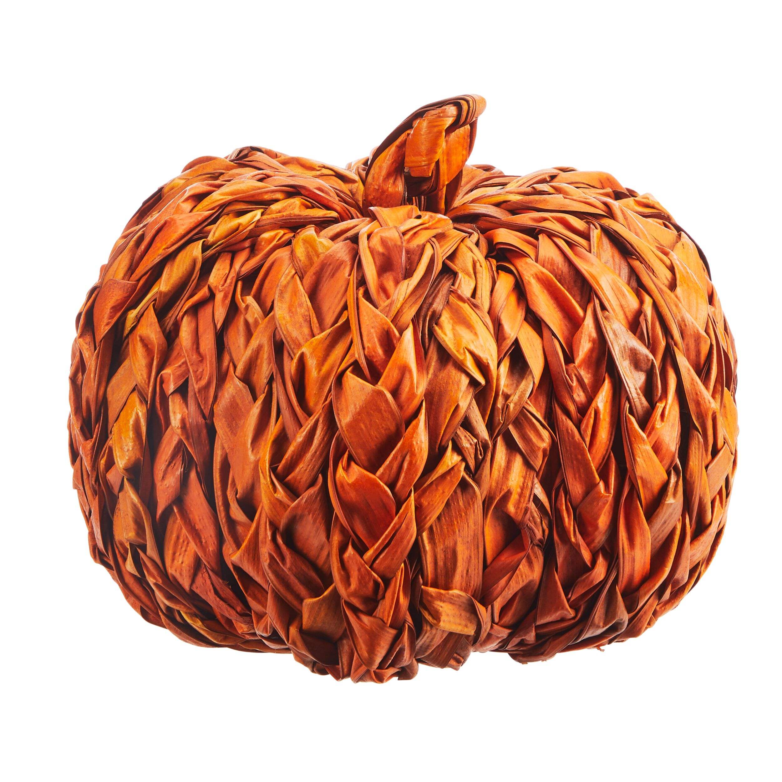CANVAS Woven Tabletop Pumpkin, Orange, 10-in, Indoor Decoration for Fall Front_Elevated