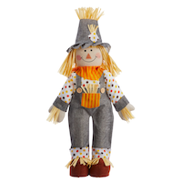 CANVAS Scarecrow Standing Boy, Multi-Coloured Polka Dot, 22-in, Indoor Decoration for Fall