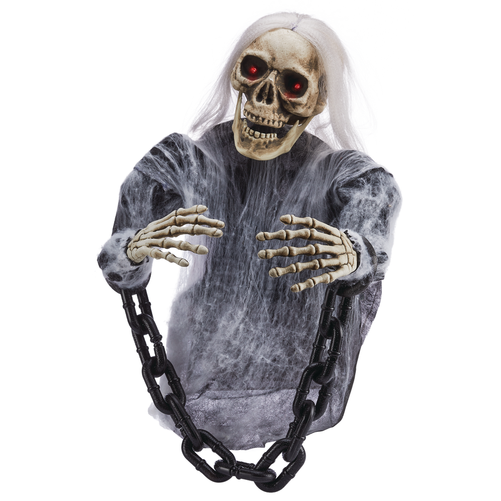 Gemmy Grim Reaper Skeleton Animated LED LightUp Crawler Prop with