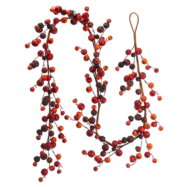 Canvas Faux Berry Garland Indoor And Outdoor Fall And Thanksgiving Decorations Orange 6 Ft 2182